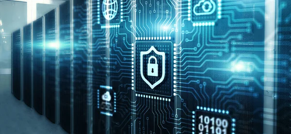 Cybersäkerhet Skyddar Nätverket Mot Angrepp Från Hackare Internet Säker Åtkomst — Stockfoto