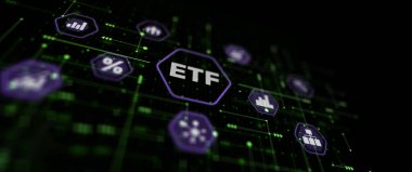 ETF Borsası Yatırım Finans Konseptini takas etti. Soyut arkaplan.