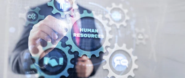 stock image HR management, Human Resources. Recruitment technology and network concept.