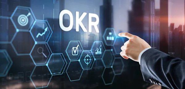 stock image Objectives and Key Results OKR. Methods for project management.