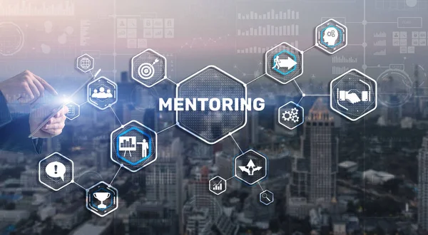 Mentoring Motywacja Coaching Kariera Business Technology Koncepcja — Zdjęcie stockowe