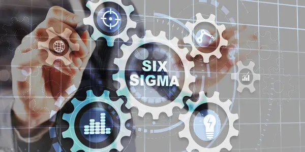 Six Sigma Manufacturing Quality Control Process Improving Concept Business Internet — Stock Photo, Image