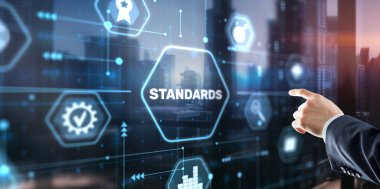 İşadamı Standartlar Kalite Güvencesi ve Kontrol Konseptine tıkladı.