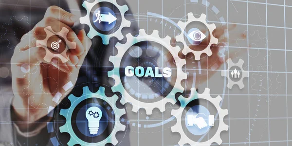 Smart Goals Definition Achieve Business Plan Targets Abstract Background — Stockfoto