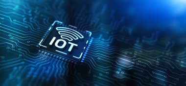 İnternet IOT konsepti. Infographic ile elektrik devreleri grafik arkaplan.