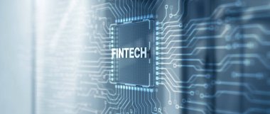 Fintech financial technology digital money internet banking concept.