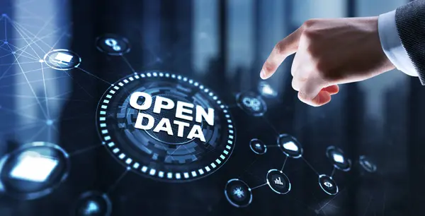 Open data api internet technology concept. Online documentation database.