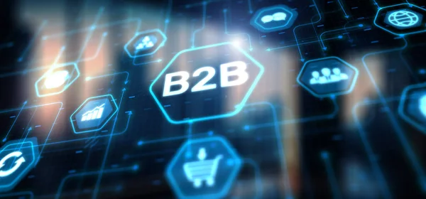 B2B Business Business Podnikatel Mačká Ikonu Firemní Koncept Marketingu Technologií — Stock fotografie