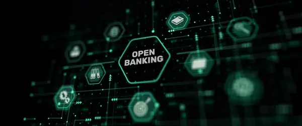 Open Banking Technology Finance Concept Abstract Background — Stock Photo, Image