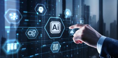 Yapay Zeka konsepti. Teknoloji öğrenimi.