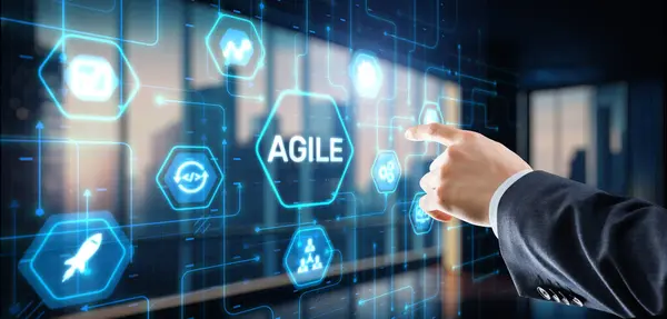 Agile Software Ontwikkeling Technologie Business Concept — Stockfoto