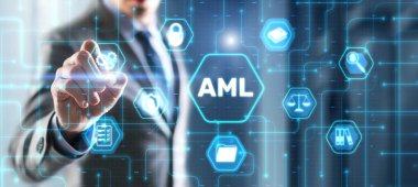 AML Anti Money Laundering Financial Bank Business Technology Concept.