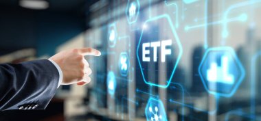 ETF Exchange traded fund Investment finance concept.