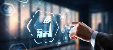 Akıllı endüstri. Teknoloji süreci otomasyon kavramı.