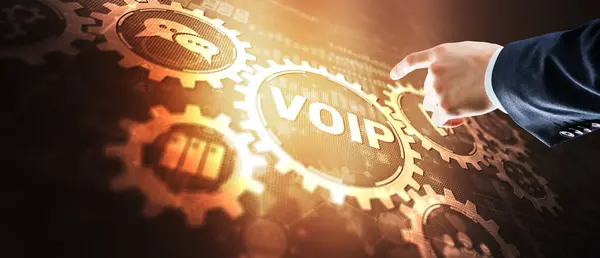 VoIP Voice over IP Telecommunication concept. Concept of voip telecommunication.