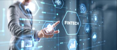 Fintech Financial technology. Business concept on virtual screen.