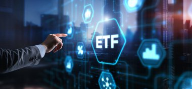ETF Exchange traded fund Investment finance concept.