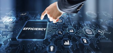 Manager businessman plan to increase efficiency.