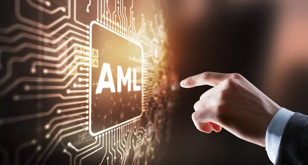 AML Anti Money Laundering Financial Bank Business Technology Concept.
