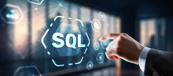 Sql Structured Query Language Technology Concept Icon Virtual Screen — Stock Photo, Image