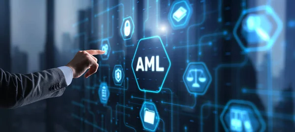 Aml Money Laundering Financial Bank Business Technology Concept — Fotografia de Stock