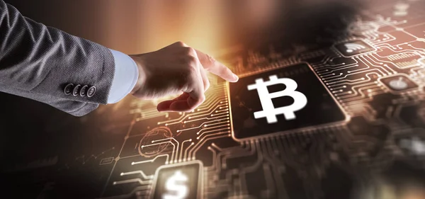 Polygonale Bitcoin Achtergrond Technologie Concept 2024 — Stockfoto