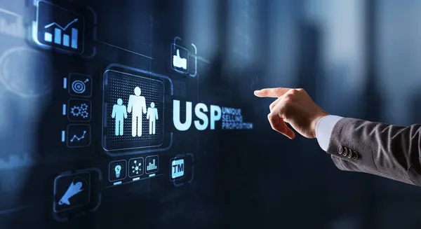 Usp Inscription Unique Selling Proposition Virtual Screen Marketing Technology Concept — Stock Photo, Image