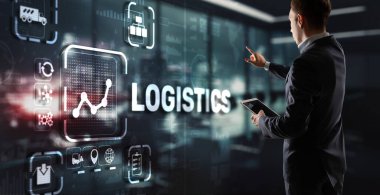 Lojistik ağ dağılımı ve ulaşım konsepti. Mal teslimatı.