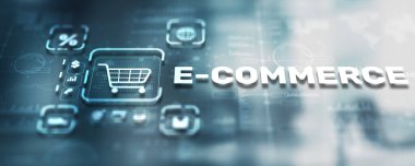 E-ticaret online alışveriş konsepti. Çevrimiçi Dijital Pazarlama.