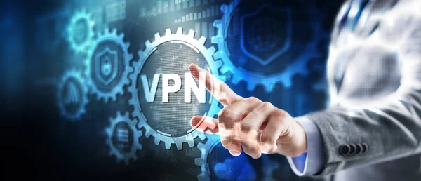 VPN network security internet privacy encryption concept. Protect data information.