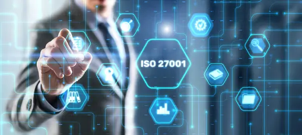 Iso Standard Certification Standardisation Quality Control Concept Virtual Screen — Stock Photo, Image