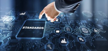 İşadamı Standartlar Kalite Güvencesi ve Kontrol Konseptine tıkladı.