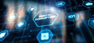 Dijital bozulma arka planı. Yenilikçi iş teknolojisi kavramı.