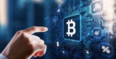 Çokgen bitcoin arka plan teknolojisi kavramı 2024.