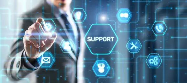 Technical Support Business Technology Internet Concept Icon Virtual Screen — Stock Photo, Image