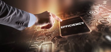 Manager businessman plan to increase efficiency.