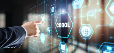 Cobol. Common Business Oriented Language. Computer programming language designed for business use. clipart