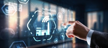 Akıllı endüstri. Teknoloji süreci otomasyon kavramı.