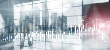 Finansal Borsa Grafiği. Web Sitesi Ekonomik Afişi.