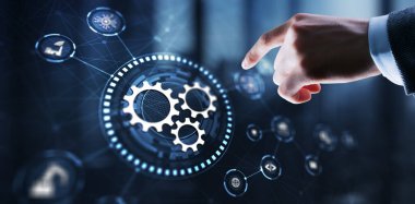 Dişliler. İş fikri kavramı. Takım çalışması strateji işbirliği.