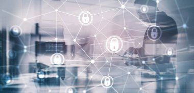 Siber güvenlik ve güvenlik şifresi çevrimiçi konsepti.