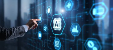 Yapay Zeka konsepti. Teknoloji öğrenimi.