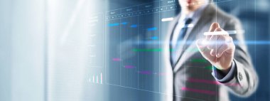 Proje yönetimi. Plan görevleri ve ilerleme çizelgesi. Planlama yazılımı. Şirket stratejisi finans, işlemler, satışlar, pazarlama.