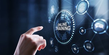 Çevrimiçi Eğitim Webinar E- öğrenim Yetenekleri İş Konsepti.