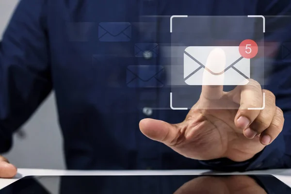Nowe Pomysły Mail Powiadomień Dla Komunikacji Mail Biznesu Marketingu Cyfrowego — Zdjęcie stockowe