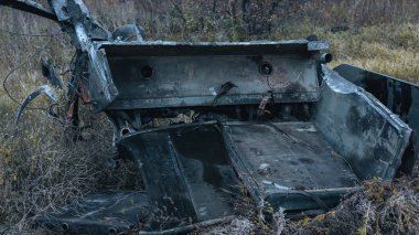 War in Ukraine, remnants of destroyed equipment, military equipment, Kharkiv region