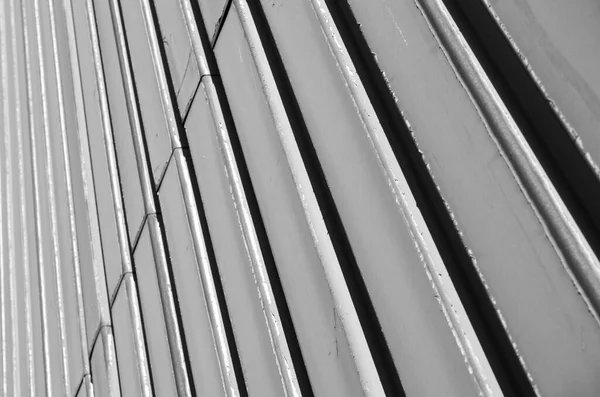 Oluklu Demirden Yapılmış Hava Geçirmez Çelik Cephe — Stok fotoğraf