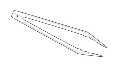 The best Fried Tongs, outline simple flat icon, vector illustration in trendy design style. Modern Cooking Utensils, Kitchenware. Editable graphic resources for many purposes.