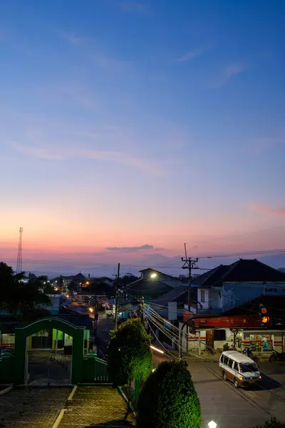 Kuningan West Java Uitzicht Stad Nachts Met Een Gerust Hart — Stockfoto