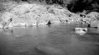 Kuningan Batı Java, sakin nehir ve yanında güzel ağaçlar. 